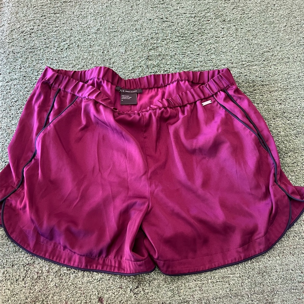 Armani Exchange Pink Athletic Shorts Lightweight Elastic Waist